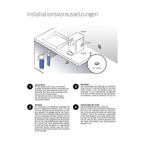  BRITA Wassersprudler yource pro top - Elektronisch mit CO2 Zylinder - Mit Filter, Kuehlung fuer Lieblingswasser vom Wasseranschluss - Weiss