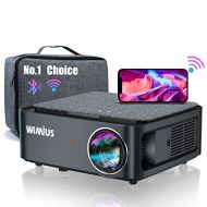 5G WiFi Bluetooth 4K Projector, WiMiUS K1 Outdoor Video Projector Native 1920x1080 LED Projector Support 60Hz 4P/4D Keystone, Zoom 500 Screen PPT 150,000H Works with PC DVD PS5 Sma