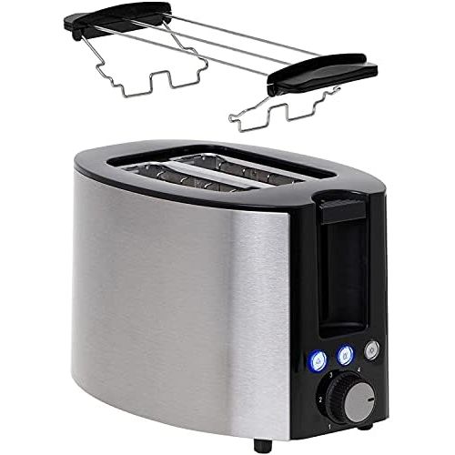  [아마존베스트]TronicXL Kettle Toaster Set Stainless Steel with Temperature Setting Temperature Selection Breakfast Set Breakfast Set Warm Function LED Lighting with Roll Attachment