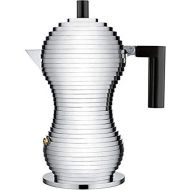 Alessi MDL02/3 BPulcina Stove Top Espresso 3 Cup Coffee Maker in Aluminum Casting Handle And Knob in Pa, Black