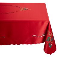 Lenox Holiday Nouveau Tablecloth, 60 by 102 Inch Oblong/Rectangle, Red