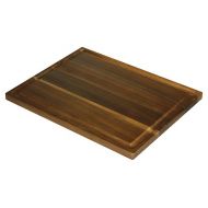 Mountain Woods FGA115 Organic Edge-Grain Hardwood Acacia Cutting, Juice Groove, Chopping Board for Meat, Cheese, and Vegetable Serving Tray, 15X12X0.75 Brown
