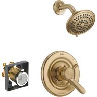 Delta Faucet Lahara 17 Series Dual-Function Shower Trim Kit with 5-Spray Touch-Clean Shower Head, Champagne Bronze T17238-CZ (Valve Included)