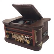 simhoa Retro 1/6 Miniature Dollhouse Gramophone Record Player Decoration Music