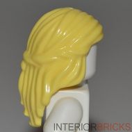 LEGO Minifigure Hair: Female Mid-Length with Braid Around (Light Yellow)