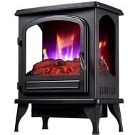 WASX Portable Electric Stove Fireplace with Flame Effect Freestanding Indoor Space Heater Portable Electric Fireplace Stove 52cm Tall