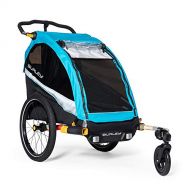 Burley Design Burley DLite X, 1 and 2 Seat Kid Bike Trailer & Stroller with Seat Recline and Suspension