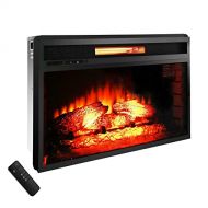 GXP 1400W Wall Mount 26 Electric Fireplace Heat Log 4 Flame with Remote