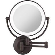 Zadro 10X/1X Magnification Cordless LED Lighted Dual Sided Wall Mirror, 7-1/2 Inch, Oil-Rubbed Bronze