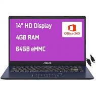 2021 Flagship Asus Vivobook E410MA Thin and Light Laptop 14” HD Display Intel Celeron N4020 4GB RAM 64GB eMMC Intel HD Graphics 600 USB C HDMI Office 365 Win10 (Star Balck)+ HDMI C