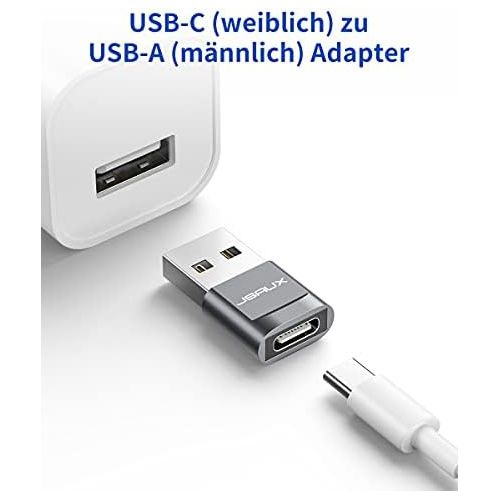  [아마존베스트]JSAUX USB A auf USB C Buchse Adapter [2 Stueck] USB Typ C Adapter Kompatibel fuer iPhone 11/12 Pro Max, Samsung Galaxy Note 10/Note 20/S20/S20 FE/A70/A50/A90, Google Pixel 4/4XL/3/3X