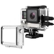 SOONSUN Side Open Skeleton Housing Case for GoPro Hero 4 Black, Hero 4 Silver, Hero 3+, Hero 3 Cameras with LCD Touch Backdoor and Skeleton BacPac Backdoor for Extended Battery or