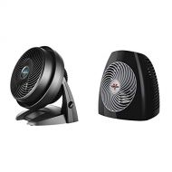 Vornado 630 Mid-Size Whole Room Air Circulator Fan & MVH Vortex Heater with 3 Heat Settings, Adjustable Thermostat, Tip-Over Protection, Auto Safety Shut-Off System, Black