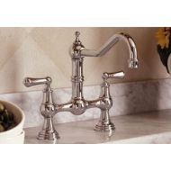Rohl U.4756L-APC-2 Perrin and Rowe Provence Lever Handle Bridge Kitchen Faucet with Sidespray Rinse in Polished Chrome