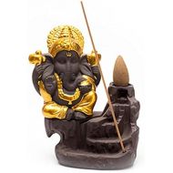 인센스스틱 JJSPP Zisha Ganesha Mammon Censer Backflow and Stick Incense Burner Southeast Asia Buddhas Decoration Statue Ceramic Ornaments (Color : A, Size : 11cm9.5cm)