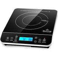 duxtop Induction Hob, Single Induction Hob with LCD Display, Sensor Touch Control, 10 Hour Timer and Safety Lock, 20 Power Levels, 20 Temperature Settings, 2,100 W