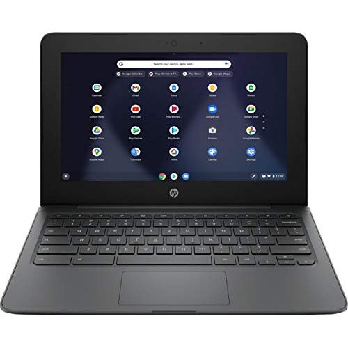 에이치피 HP Chromebook 11.6 Diagonal HD Anti-Glare WLED-Backlit Laptop Intel Celeron N3350 Dual-Core Intel UHD Graphics 500 4GB LPDDR4 RAM 32GB eMMC Type-C Lightweight Black w/Ontrend 32GB