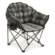 Guide Gear Oversized Club Camp Chair, 500 lb. Capacity, Gray Plaid