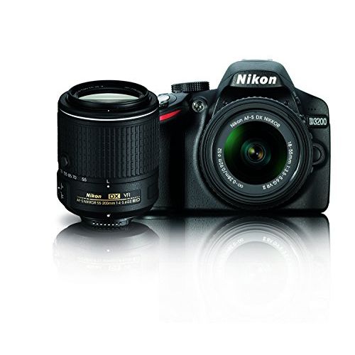  Nikon D3200 24.2 MP CMOS Digital SLR Camera with 18-55mm and 55-200mm VR DX Zoom Lenses Bundle