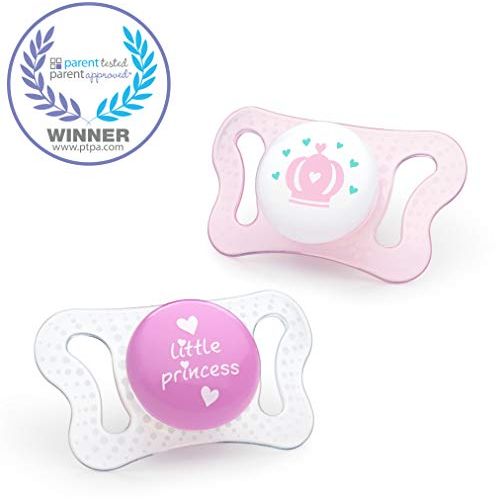 치코 Chicco PhysioForma mi-cro Newborn Pacifier for Babies 0-2m, Pink, Orthodontic Nipple, BPA-Free, 2-Count in Sterilizing Case