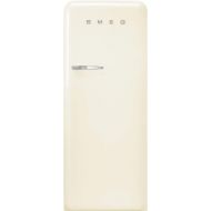 Smeg FAB28 50's Retro Style Aesthetic Top Freezer Refrigerator with 9.92 Cu Total Capacity, Multiflow Cooling System, Adjustable Glass Shelves 24-Inches, Cream Right Hand Hinge