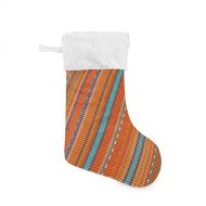 xigua 1 Pack Christmas Stocking, Mexican Serape Blanket Stripes Xmas Stockings Fireplace Decoration Hanging Ornament 17.7 Inch