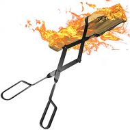 Amagabeli GARDEN & HOME Amagabeli Firewood Tongs Log Grabber 26 for Fire Pit Campfire Firepit Bonfire Fireplace Heavy Duty Wrought Iron Claw Large Outside Outdoor Indoor Long Wood Stove Fire Place Tools A