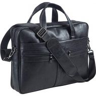 [아마존베스트]Seyfocnia Mens Leather Messenger Bag, 15.6 Inches Laptop Briefcase Business Satchel Computer Handbag Shoulder Bag for Men (Black)
