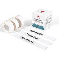 [아마존베스트]Phomemo D30 Thermal Printer Paper Roll - Waterproof Printing Paper 12 x 40 mm / 0.47 x 1.57 Inch Self-Adhesive White for Wireless Portable Thermal Printer, 3 Rolls