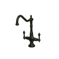 Kingston Brass KS1775ALLS Heritage Single Hole Two Handle Kitchen Faucet, Oil Rubbed Bronze