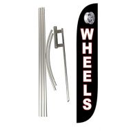 LookOurWay Wheels Feather Flag Complete Set with Pole & Ground Spike