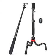 HSU Bluetooth Selfie Stick, Waterproof Hand Grip with Wireless Remote and Tripod Stand for GoPro Hero 10/9/8/7/6/5/4, Selfie Stick for iPhone X/iPhone 7/8/7 Plus/8 Plus and Other A