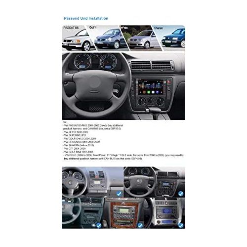  Junhua Android 10.0 Dual FM Tuner Car Radio Built in Android Car + Carplay 2GB + 32GB Rohm DSP Bluetooth 5.0 DVD GPS Navigation for VW Golf 4 Passat B5 Polo Sharan Bora T5 Transporter Lup