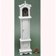 Dollhouse Miniature Grandfathers Clock in White