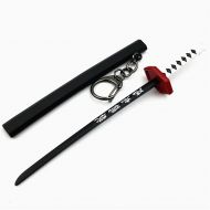 QHWJ Gift Props Sword Prop Keychain Toy Anime Ninja Knife Weapon Prop Katana Toys Model Keyring, for Demon Slayer Tomioka Giyuu, Katana Samurai Sword Prop Key Chain, 15 cm