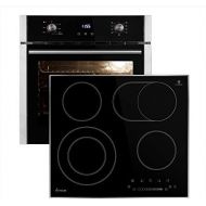 [아마존베스트]KKT KOLBE Self-sufficient cooker set: 60 cm built-in oven EB8010ED + 59 cm glass ceramic hob KFS59ED / hot air / grill / roasting system / automatic timer / telescopic pull-outs /