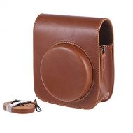 PCTC SQ1 Camera Protective Case for Fujifilm Instax Square SQ1 Instant Camera - Premium PU Leather Camera Case Bag with Removable Adjustable Strap. (Brown)