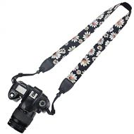 Elvam Universal Men and Women Camera Strap Belt Compatibla with All DSLR Camera and SLR Camera - Black Flower