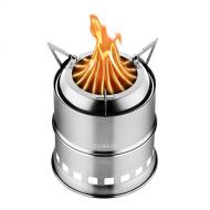 CANWAY Camping Stove, Wood Stove/Backpacking Survival Stove,Portable Stainless Steel Wood Burning Stove with Nylon Carry Bag for Outdoor Backpacking Hiking Traveling Picnic BBQ