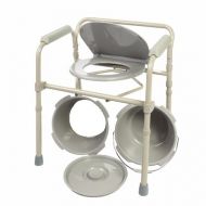 TidyCare HEALTHLINE Commode Chair, Folding Bedside Commode Chair, Deluxe Bedside and Bathroom Steel...