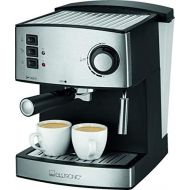 Clatronic ES 3643 Espresso- und Cappuccino-Automat, Edelstahlfront, 15 bar Pumpdruck, 1,6 Liter Wasserstand, Tassenvorwarmfunktion, Schwenkbare Edelstahldampfduese mit Aufschaum- un
