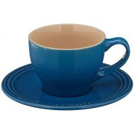 Le Creuset PG8000-05 Stoneware Cappuccino Cups and Saucers, Set of 2 ,