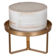 AMALFI DEECOR Amalfi Decor 10 Inch Cake Stand, 3 Leg Geometric Dessert Cupcake Pastry Candy Display Plate for Wedding Event Birthday Party, Round Modern Metal Pedestal, Gold
