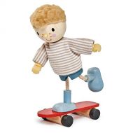 Tender Leaf Toys - The Goodwood Family - Wooden Action Figure Dollhouse Miniatures Dolls - Encourage Creative and Imaginative Fun Play for Children 3+ (Edward and His Skateboard)