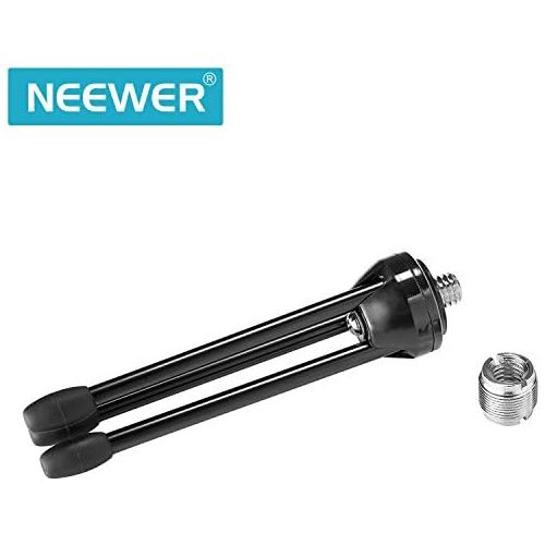 니워 [아마존베스트]Neewer Foldable tripod desktop desk microphone stand with non-slip feet, durable iron construction, 3/8 inch and 5/8 inch thread mounting, black