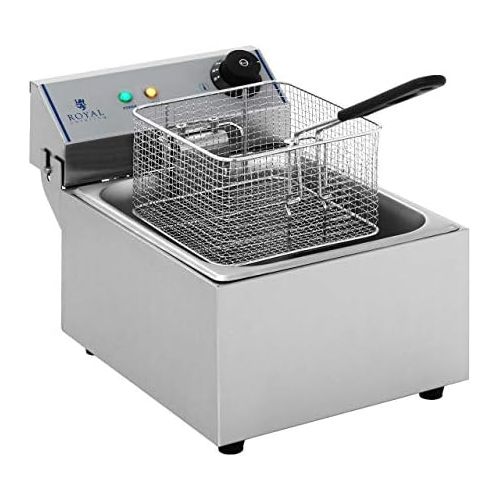  Royal Catering RCEF-10EY-ECO - Fritteuse 3200 W 10 L Max. Fuellmenge Edelstahl mit Korb ECO-Modell