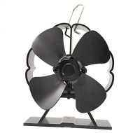 FAKEME Heat Powered Stove Fan, 4 Blade Wood Stove Fan, Silent Operation Efficient Heat Distribution for Wood/Log Burner
