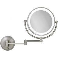 Zadro 10X/1X Magnification Next Generation LED Lighted Wall Mount Mirror, Satin Nickel