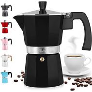 Zulay Kitchen Zulay Classic Stovetop Espresso Maker for Great Flavored Strong Espresso, Classic Italian Style 3 Espresso Cup Moka Pot, Makes Delicious Coffee, Easy to Operate & Quick Cleanup Pot