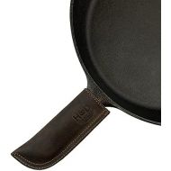 Hide & Drink, Leather Hot Handle Panhandle Potholder Double Layered Double Stitched Cookware Slides On/Off Easily onto Metal Skillet Grips Handmade Includes 101 Year Warranty (Bour